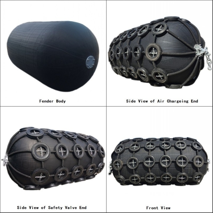 Cadena y tipo defensa de goma neumática de protección 2 del neumático del embarcadero inflable de la chaqueta de la manga
