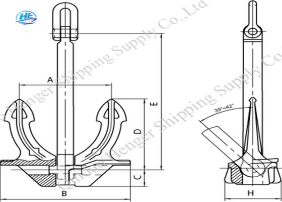 Calidad Ancla del barco de la marina de guerra del delta del amarre de Hall Plow Spek Marine Power resistente fábrica